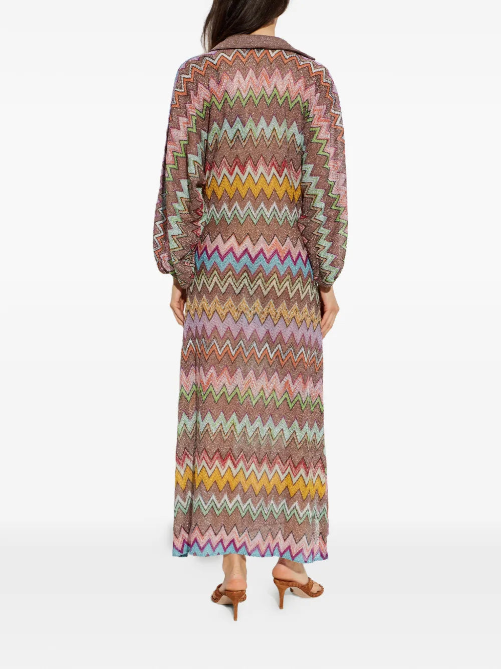 MISSONI ABITO LUNGO MULTICOLOR COLLO A PUNTA