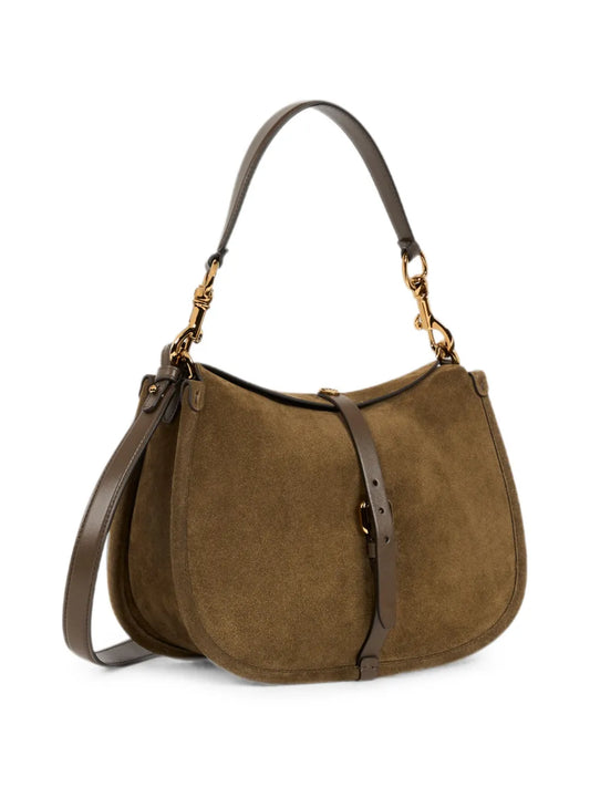 ETRO BORSA CROSSBODY PONY SUEDE VERDE