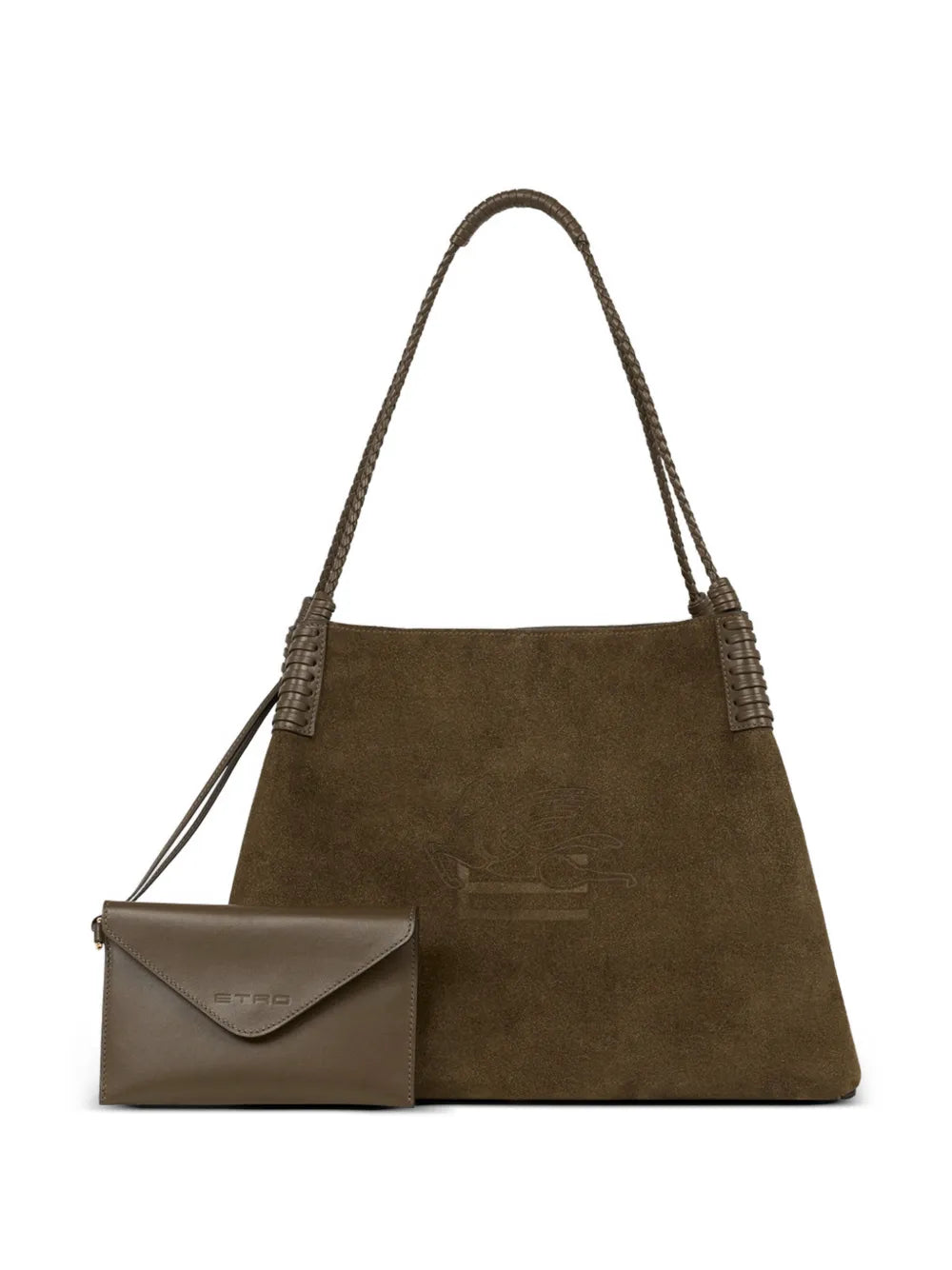 ETRO BORSA SHOOPING LIBRA L SUEDE VERDE