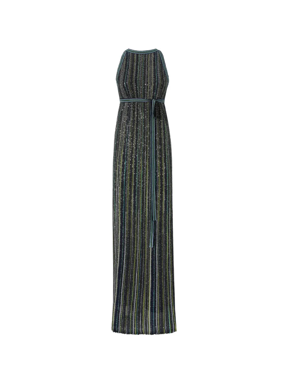 MISSONI ABITO LUNGO SMANICATO VERDE SCURO