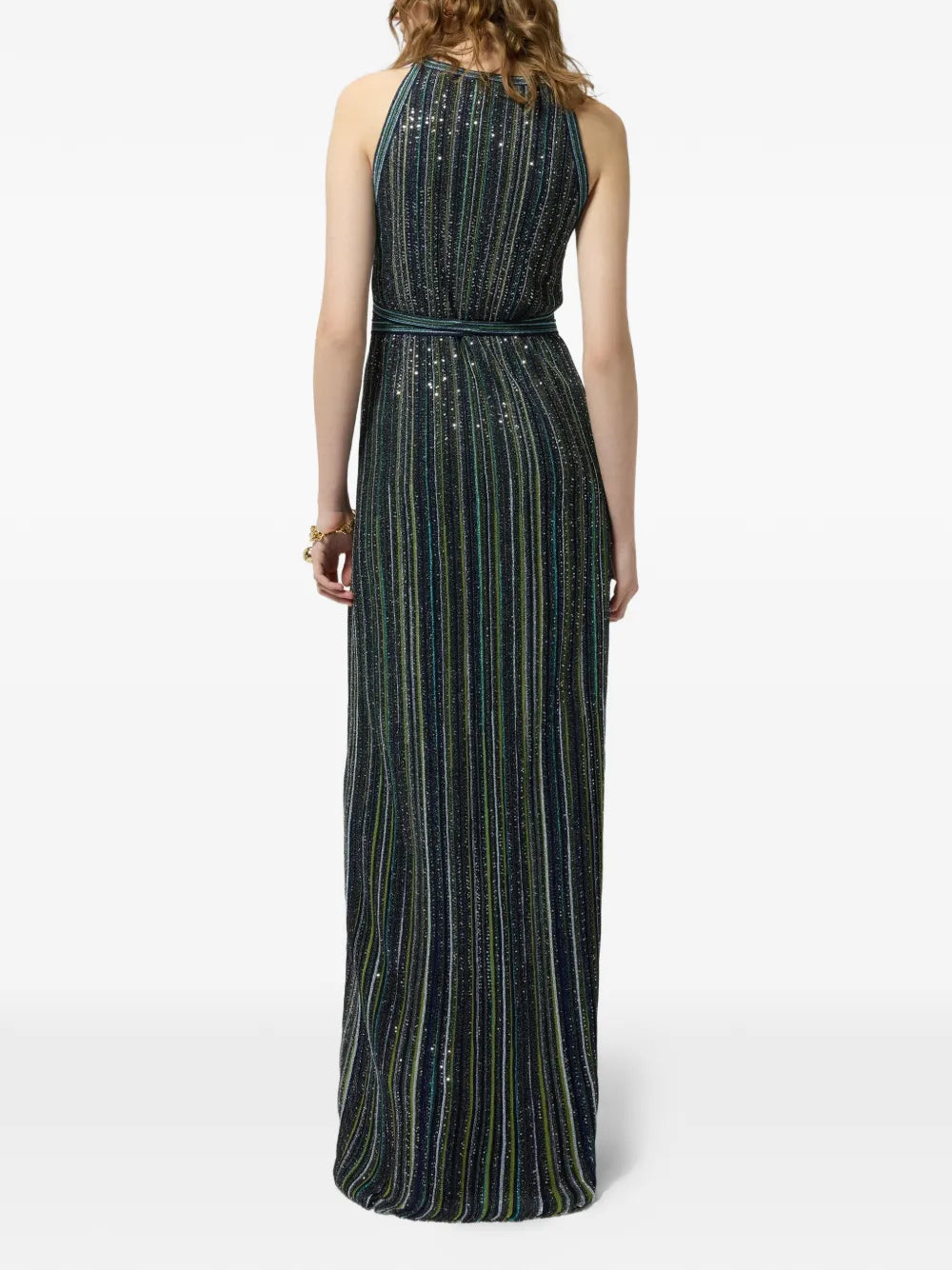 MISSONI ABITO LUNGO SMANICATO VERDE SCURO