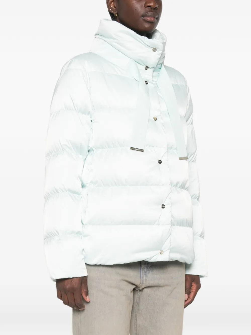 HERNO PARKA TRAPUNTATO AZZURRO