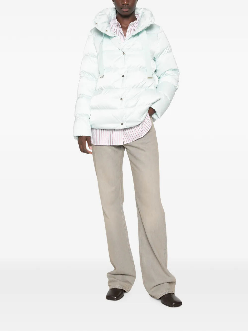 HERNO PARKA TRAPUNTATO AZZURRO