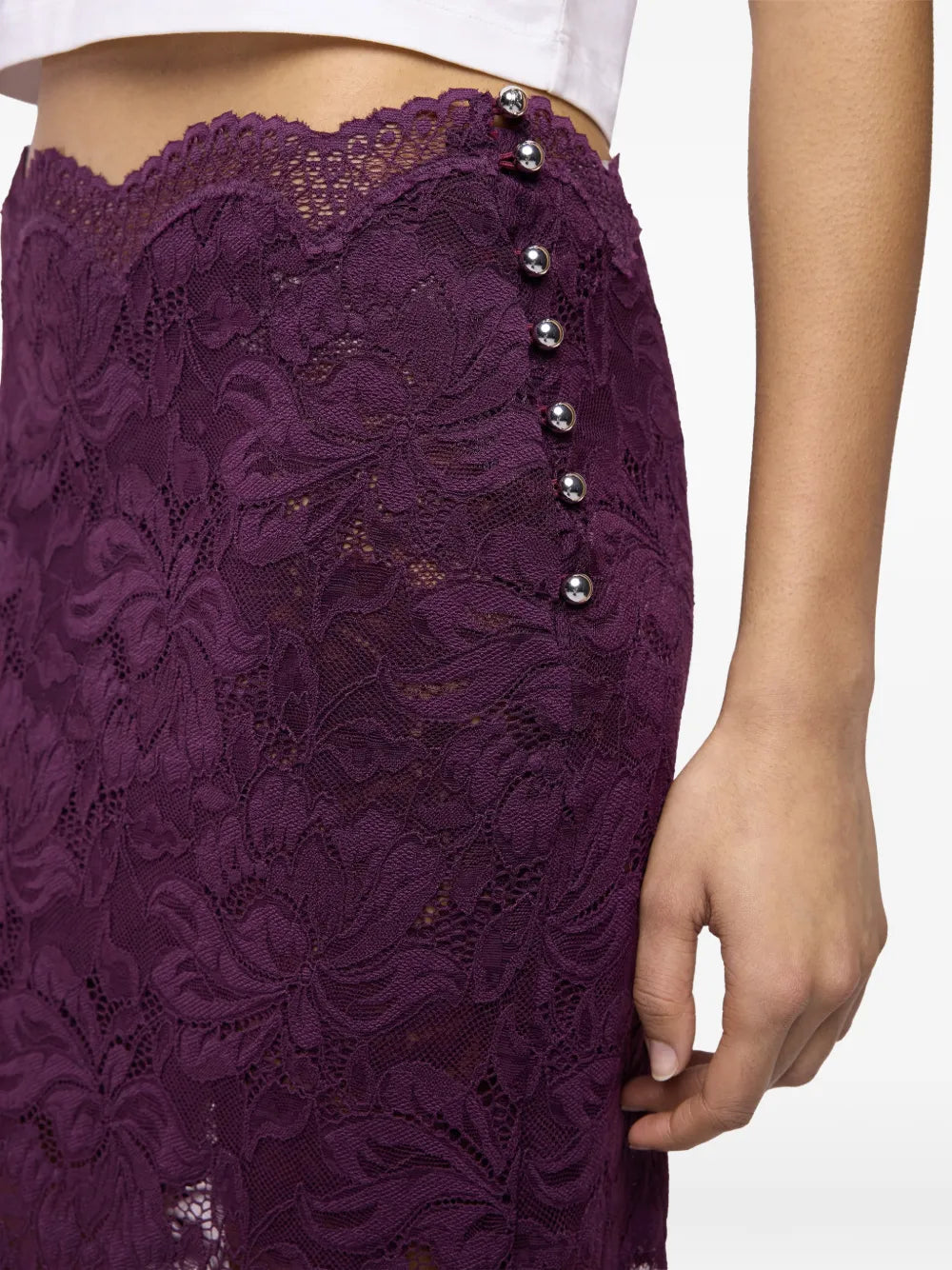 RABANNE GONNA PIZZO MAGENTA