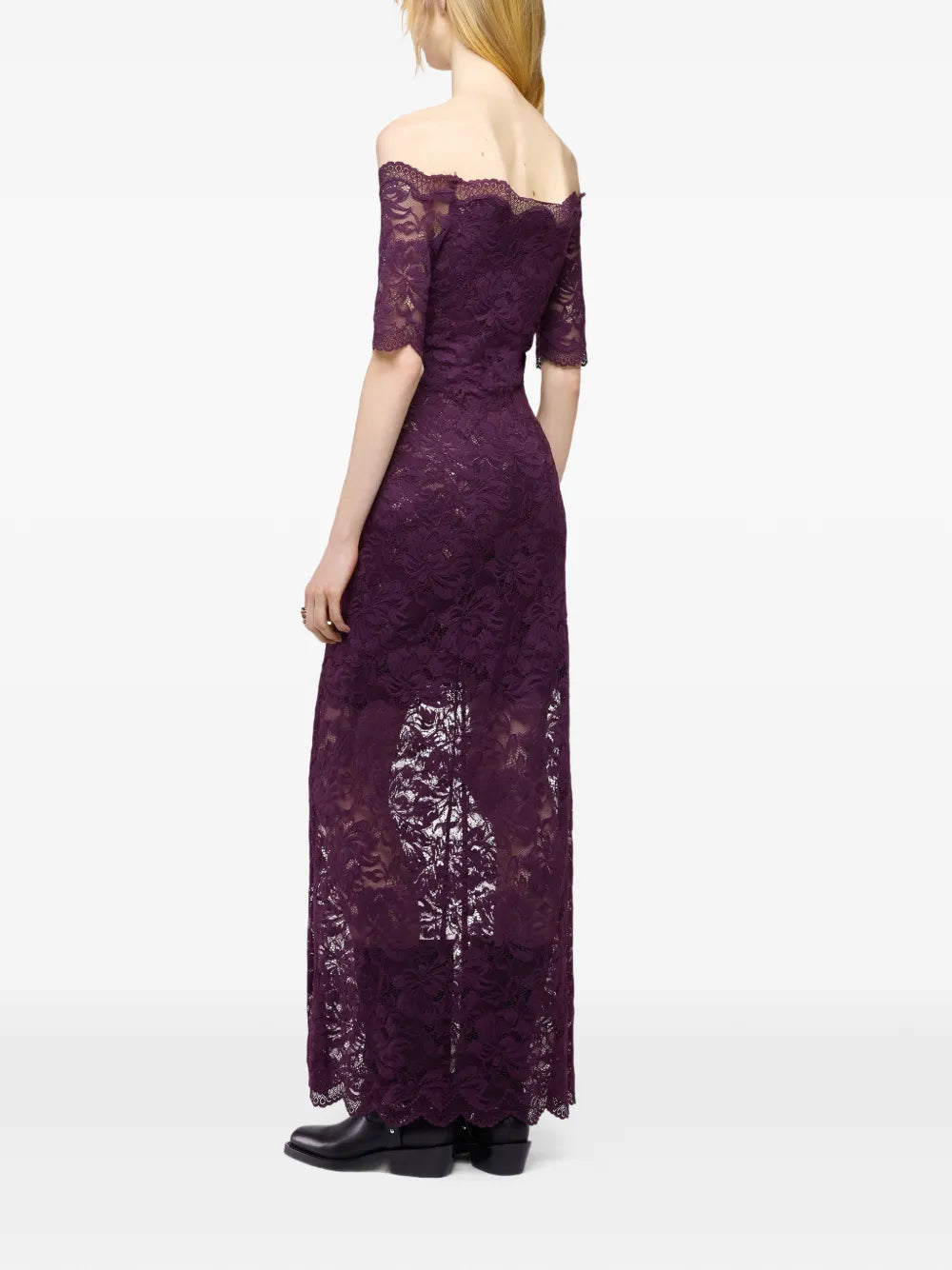 RABANNE ABITO LUNGO PIZZO MAGENTA