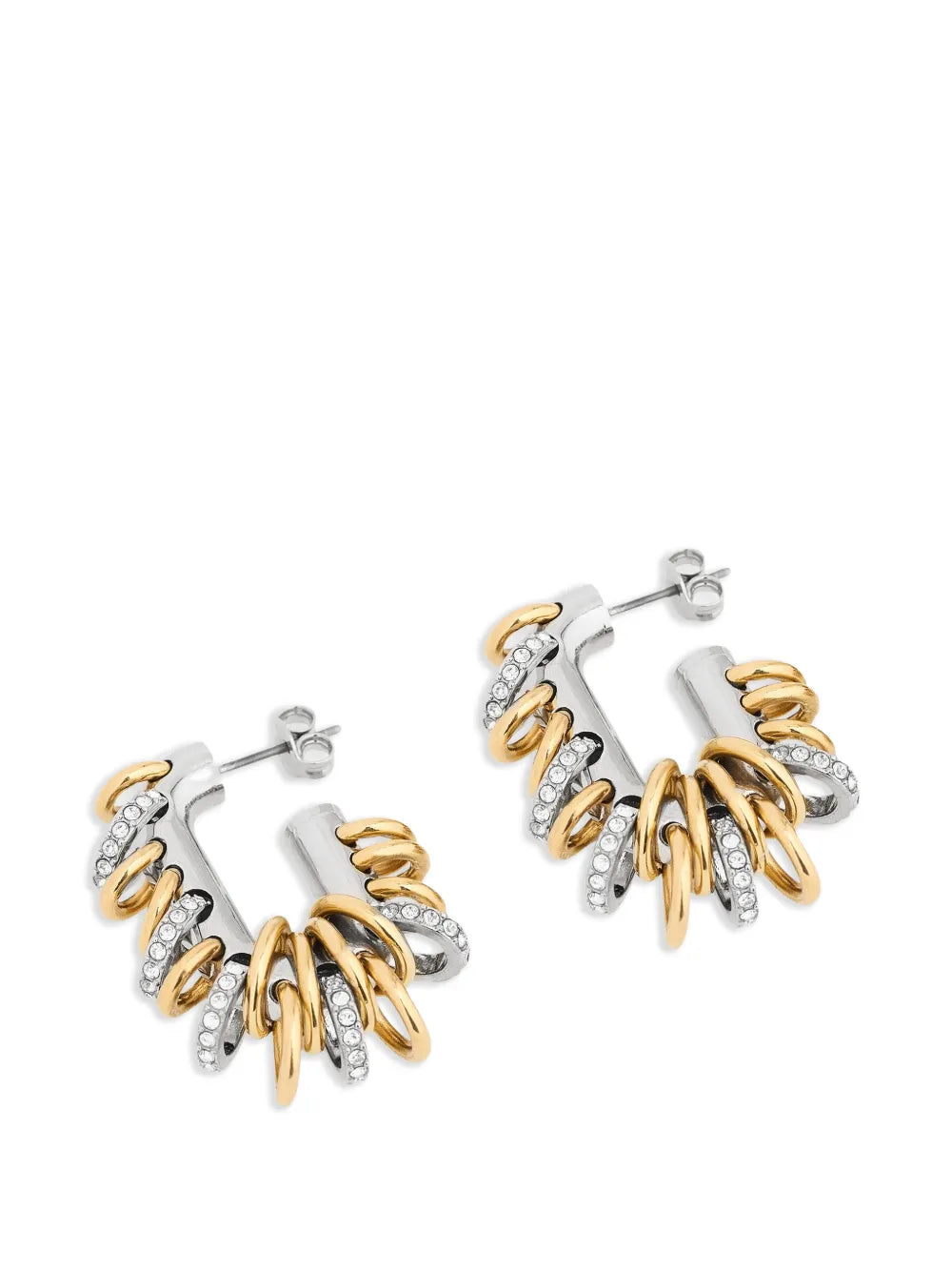 RABANNE ORECCHINI PUNK STRASS  GOLD SILVER