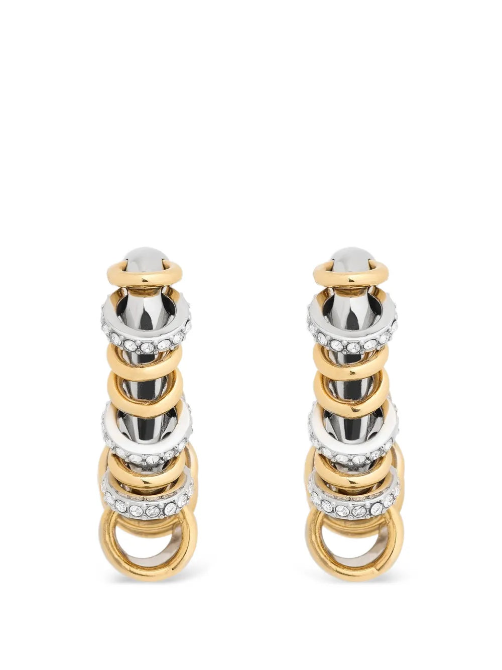 RABANNE ORECCHINI PUNK STRASS  GOLD SILVER