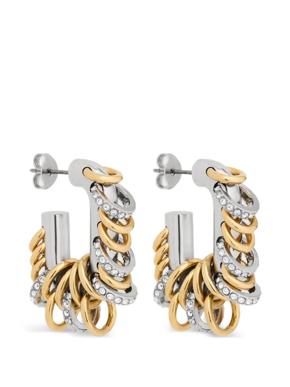 RABANNE ORECCHINI PUNK STRASS  GOLD SILVER