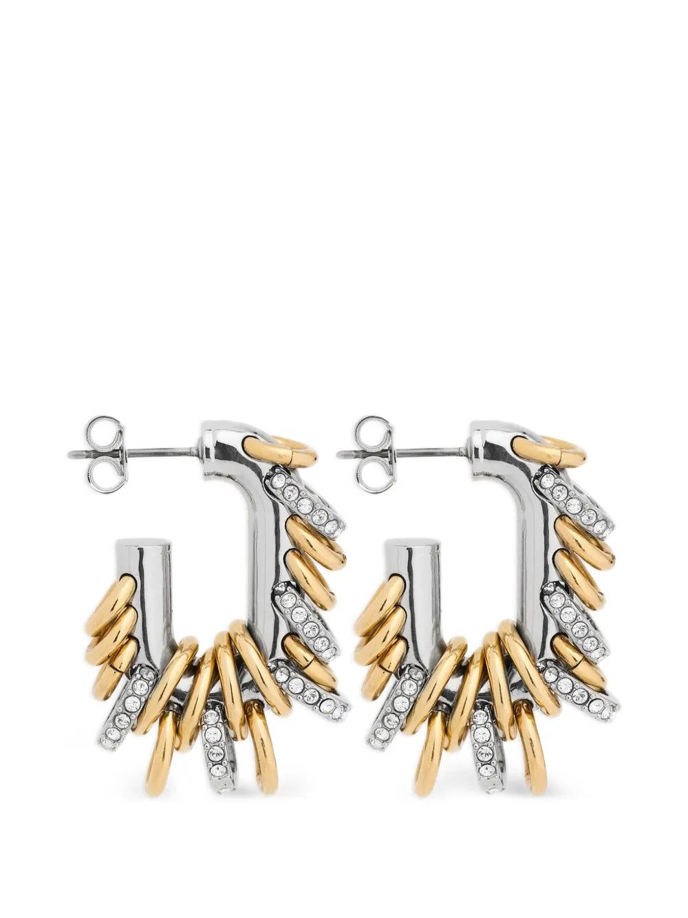 RABANNE ORECCHINI PUNK STRASS  GOLD SILVER
