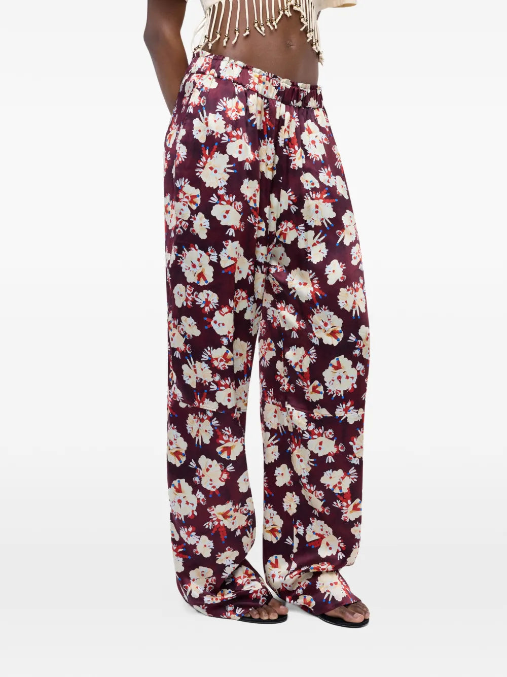 RABANNE PANTALONE FLOREALE PURPLE