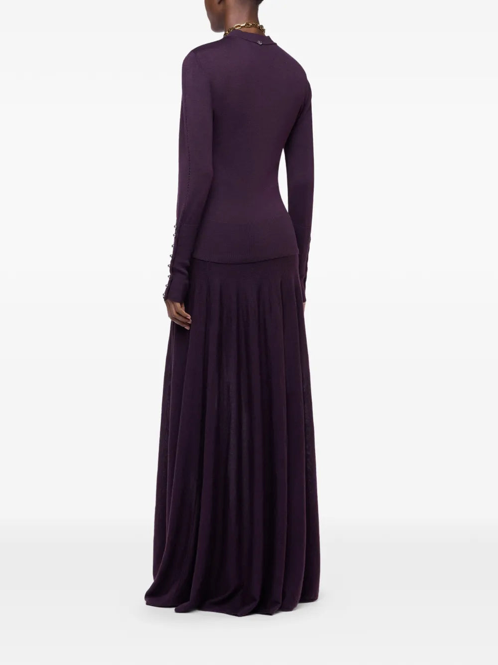 RABANNE MAGLIA GIROCOLLO AUBERGINE