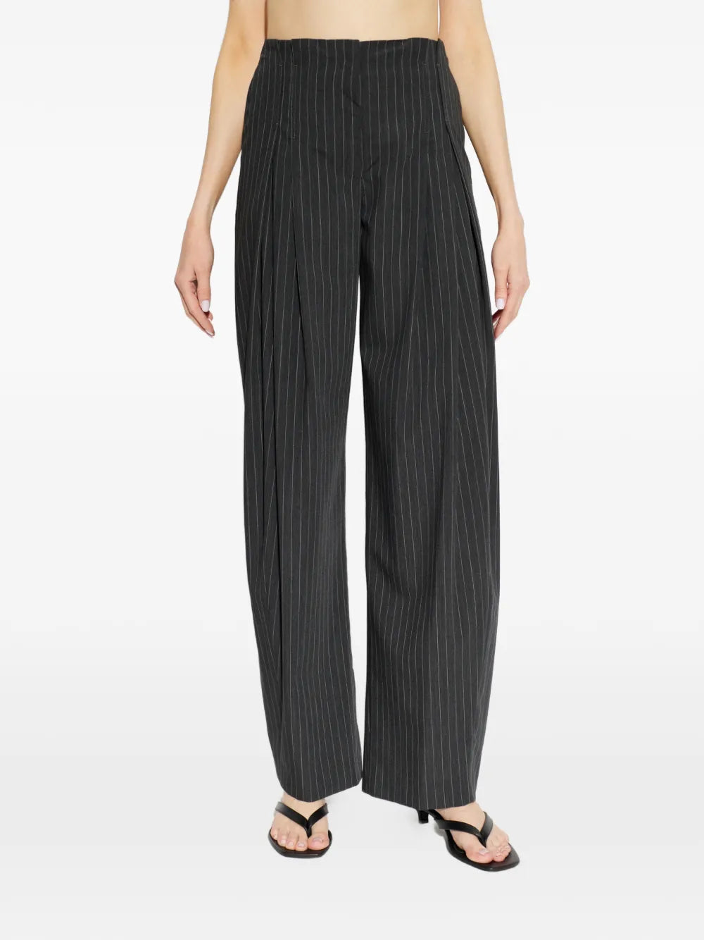IRO PANTALONE KALIE GESSATO DARK GREY