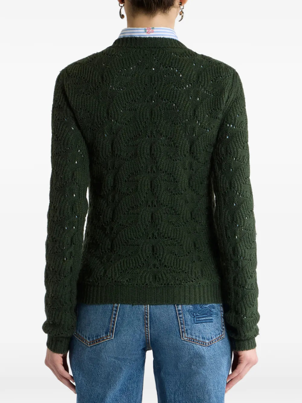 ETRO MAGLIONE TRAFORATO VERDE