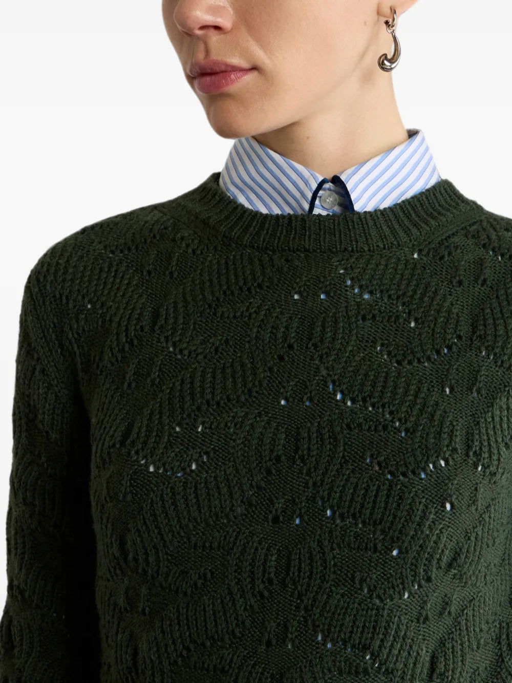 ETRO MAGLIONE TRAFORATO VERDE
