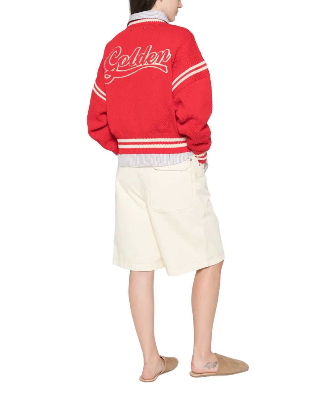 GOLDEN GOOSE MAGLIO LOGO RED