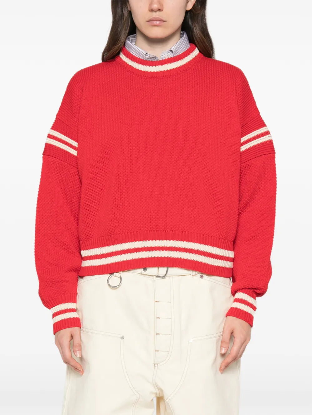 GOLDEN GOOSE MAGLIO LOGO RED