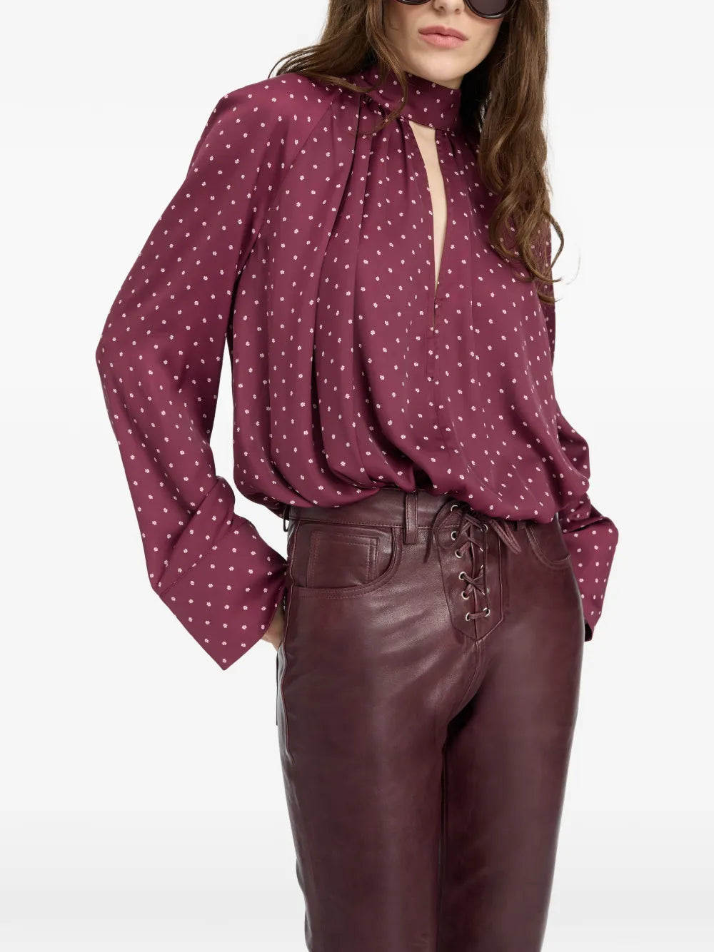 ROTATE CAMICIA FIOCCO ROSSO SCURO