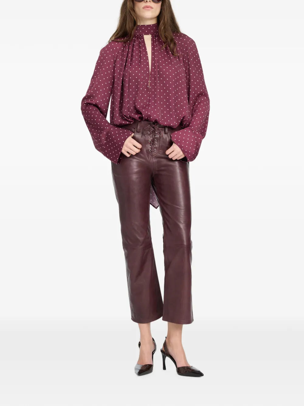 ROTATE CAMICIA FIOCCO ROSSO SCURO