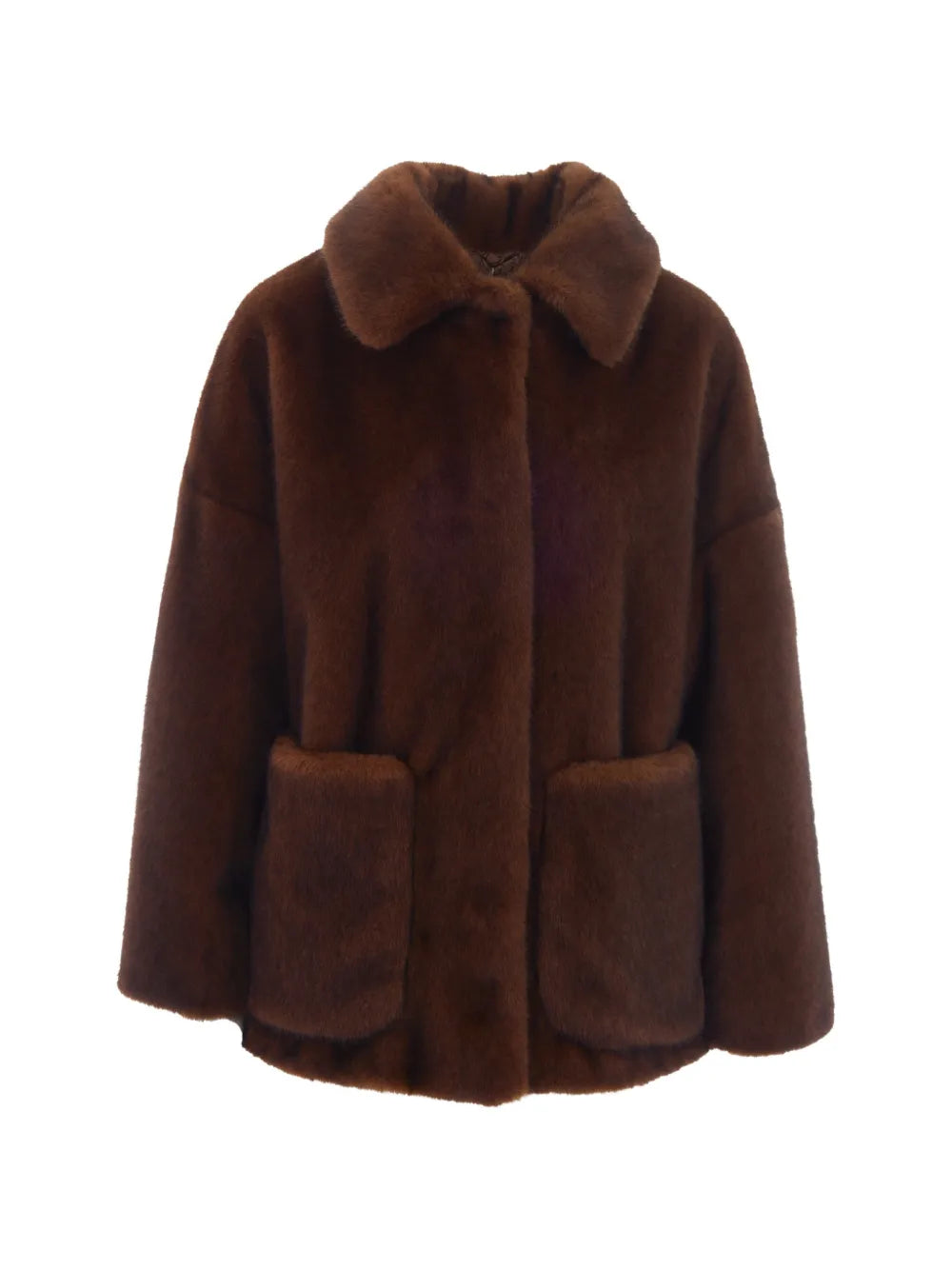 HERNO CAPPOTTO GIACCONE PELLICCIA  MORO