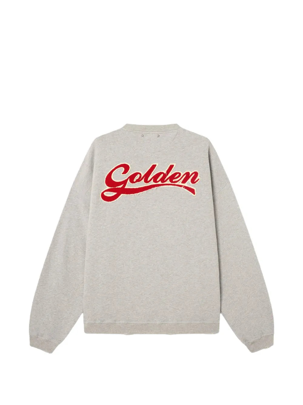 GOLDEN GOOSE FELPA GRIGIA LOGO ROSSO