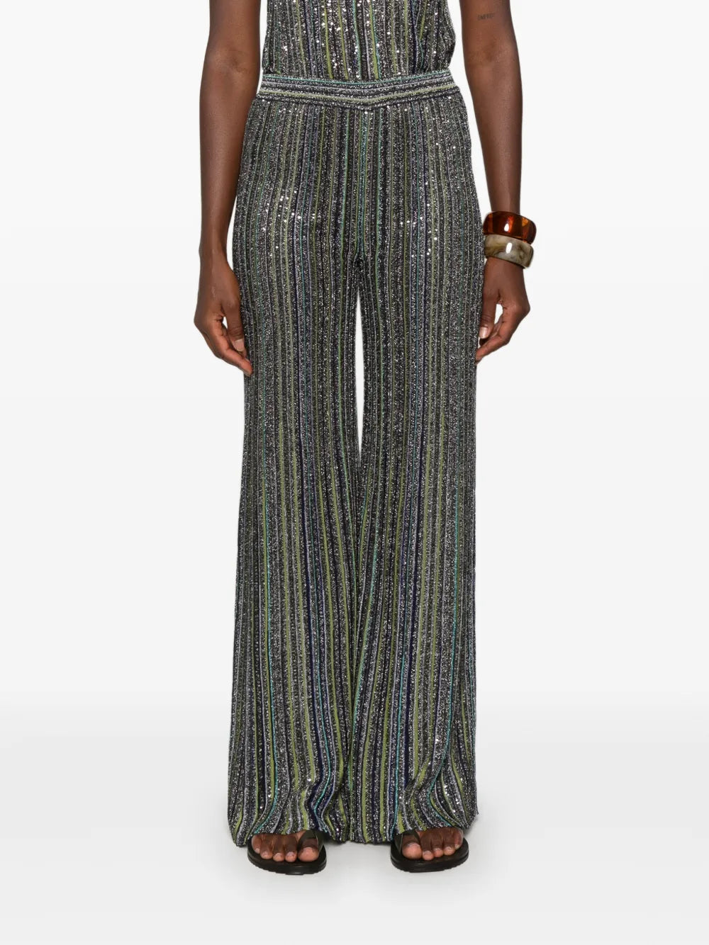 MISSONI PANTALONI PALAZZO GREEN TONES