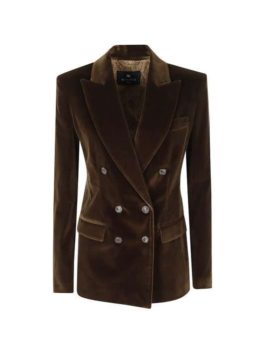 ETRO BLAZER VELLUTO  BROWN