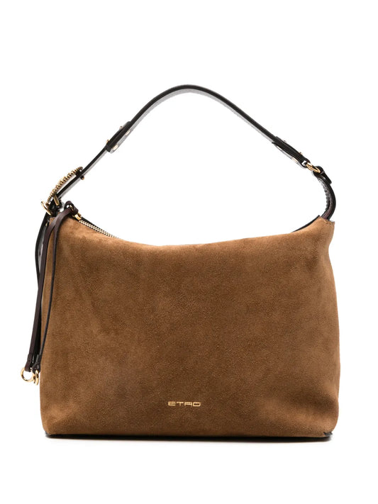 ETRO BORSA HOBO MEDIUM SUEDE BROWN