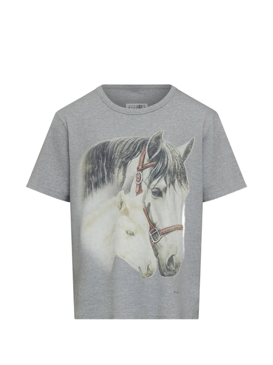MM6 MAISON MARGIELA T-SHIRT "CAVALLO" GREY