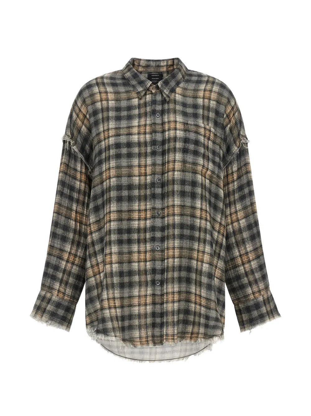 R13 CAMICIA OVERSIZE A QUADRI GREY
