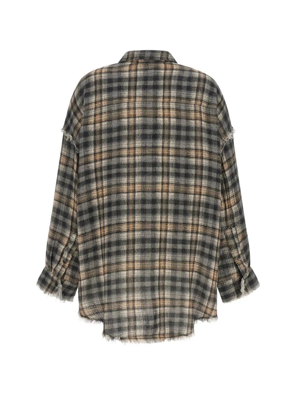 R13 CAMICIA OVERSIZE A QUADRI GREY