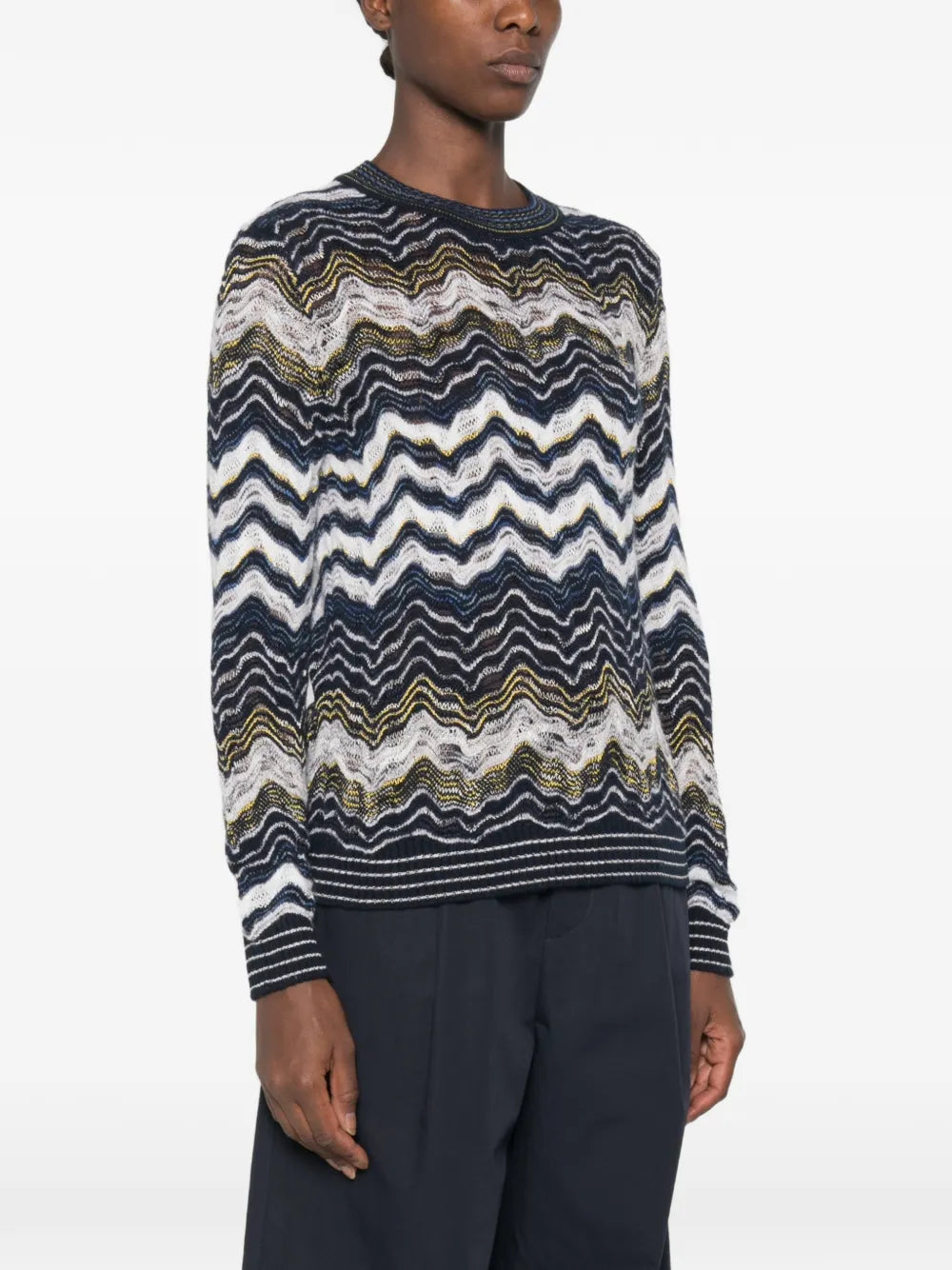 MISSONI MAGLIA ZIG ZAG AZZURRO/GIALLO