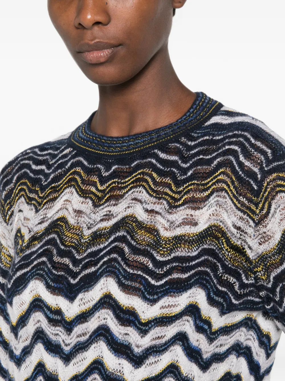MISSONI MAGLIA ZIG ZAG AZZURRO/GIALLO
