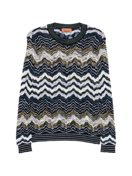 MISSONI MAGLIA ZIG ZAG AZZURRO/GIALLO