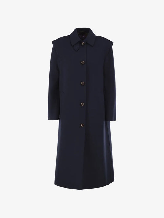 WEEKEND MAX MARA CAPPOTTO GESSATI BLU