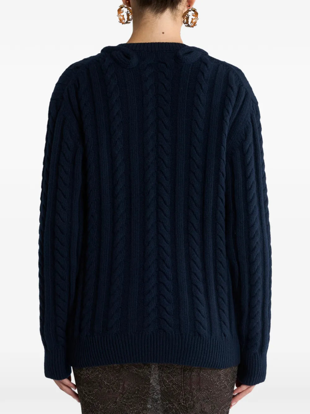 ETRO MAGLIONE INTRECCIATO BLU