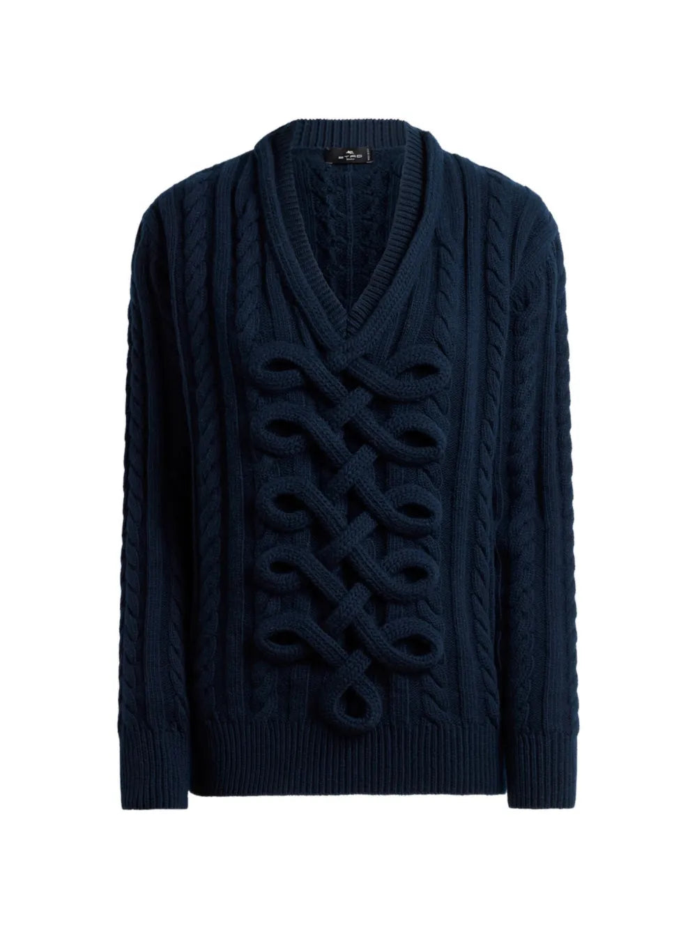 ETRO MAGLIONE INTRECCIATO BLU