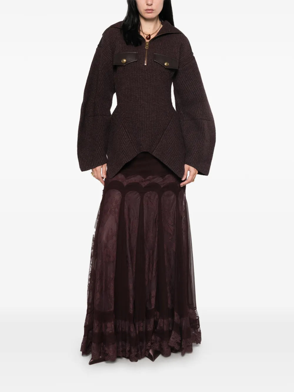 ZIMMERMANN MAGLIONE VALIANT CHOCOLATE