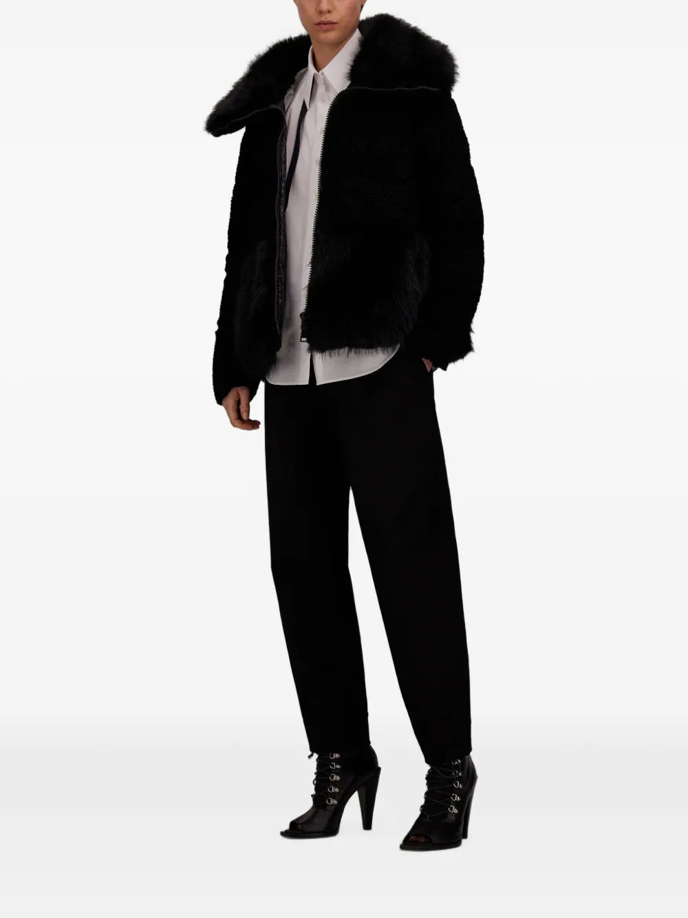 HERNO PIUMINO COLLO ALTO  ASTRAKAN BLACK