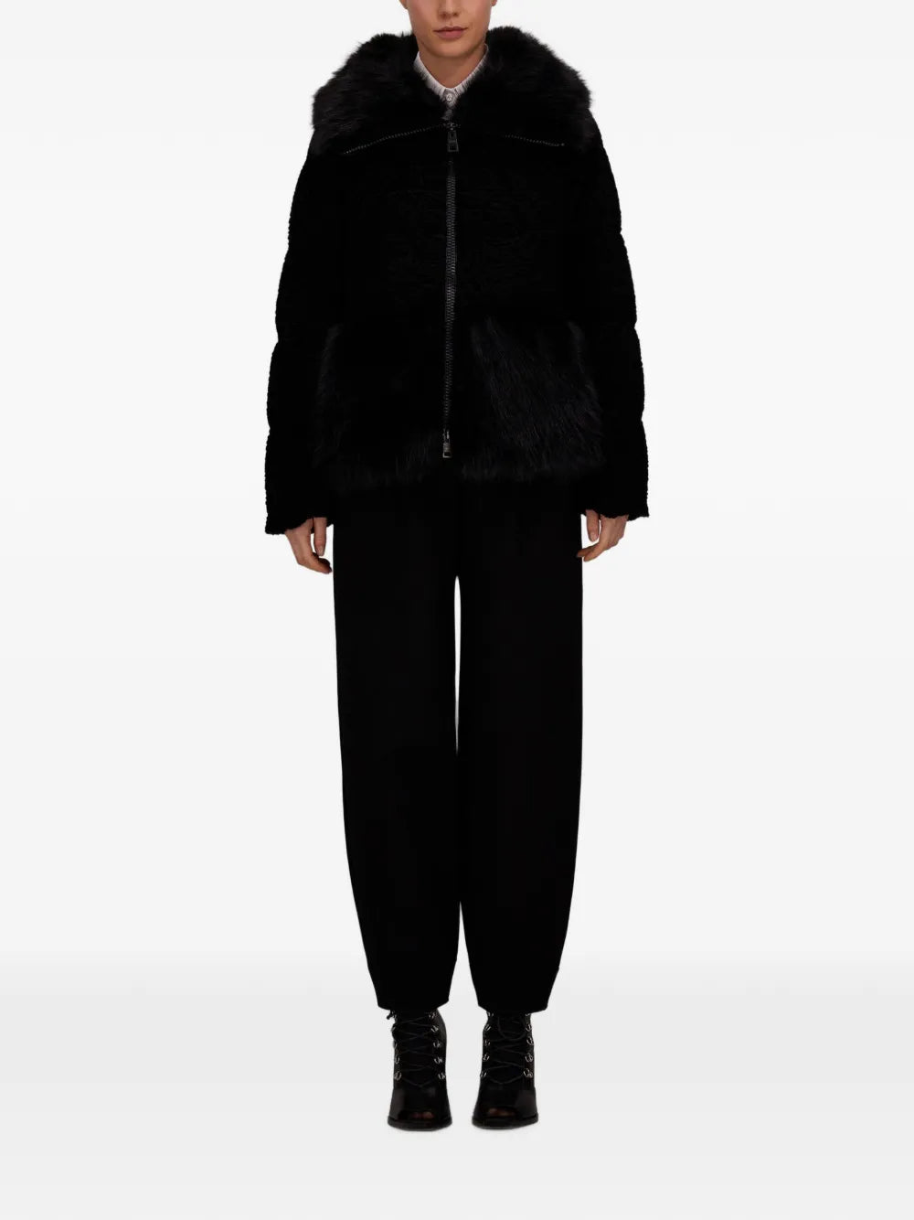 HERNO PIUMINO COLLO ALTO  ASTRAKAN BLACK