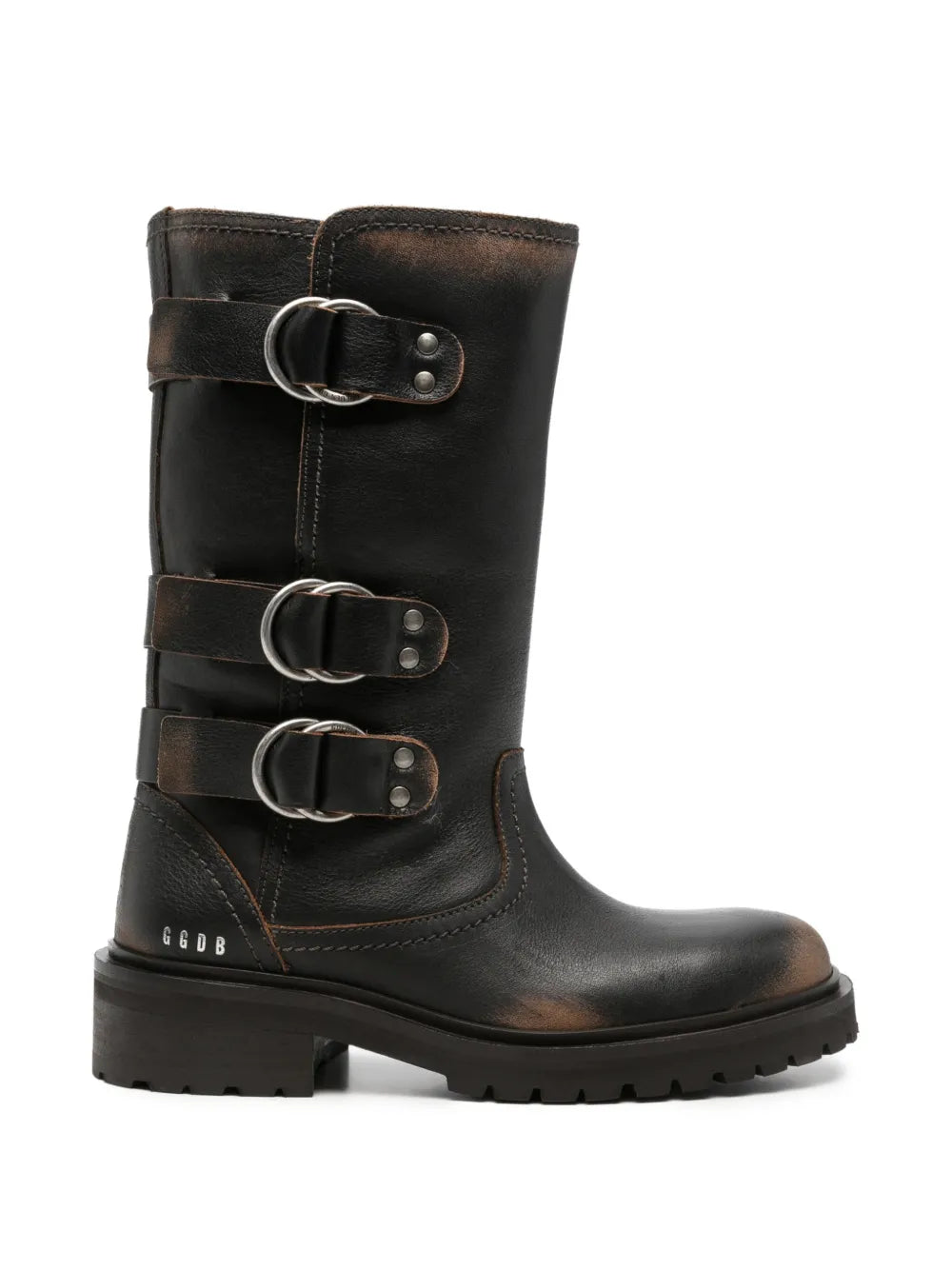GOLDEN GOOSE STIVALE BIKER BLACK L.BROWN