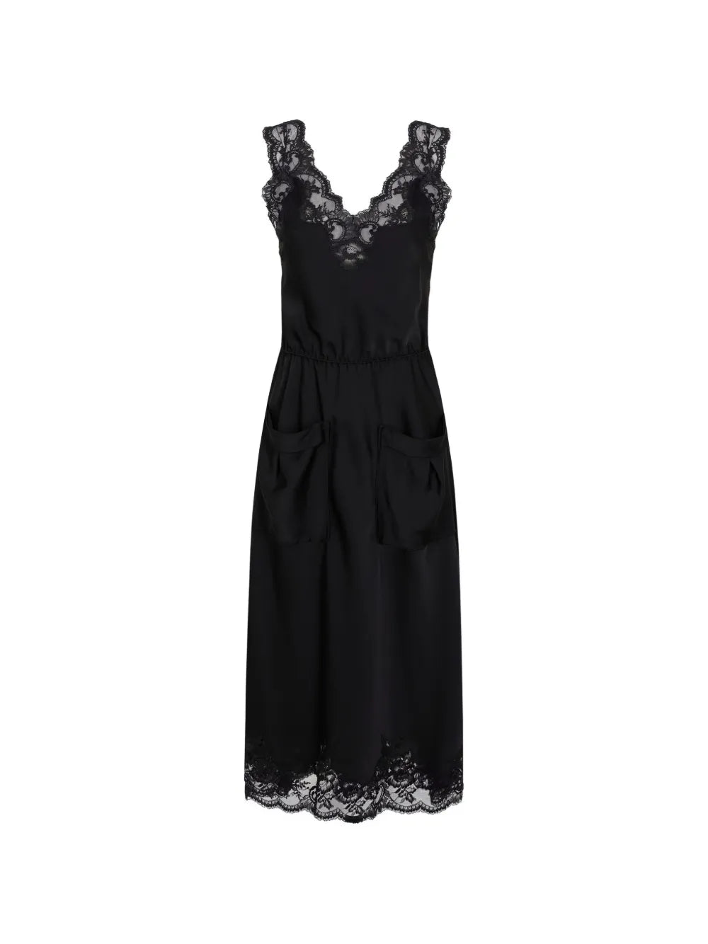 RABANNE ABITO MIDI SATIN BLACK