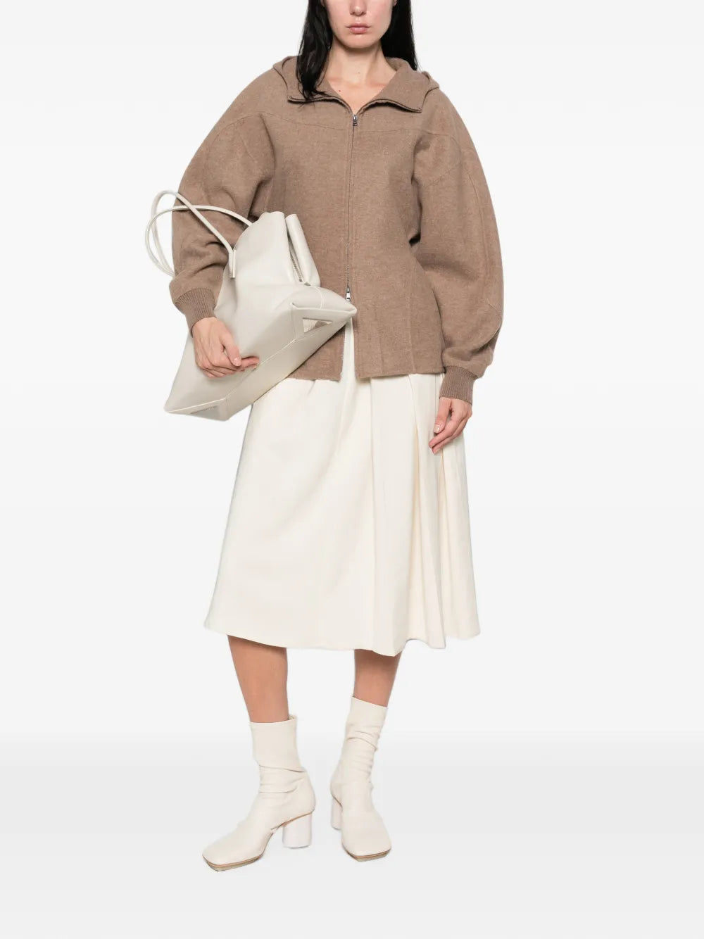 MAX MARA FELPA CAPPUCCIO  ZIP CACHA SCURO