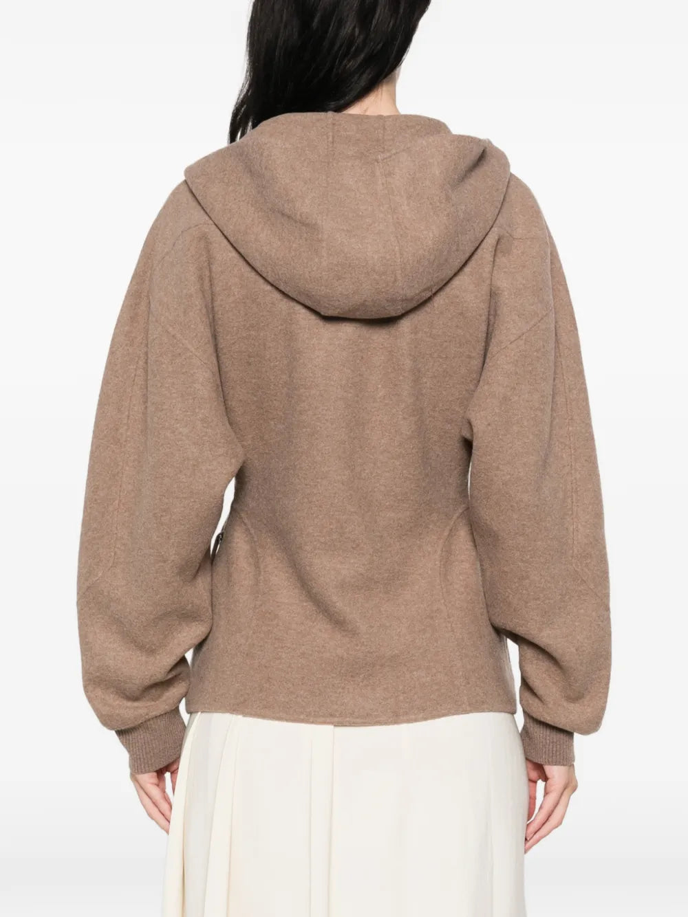MAX MARA FELPA CAPPUCCIO  ZIP CACHA SCURO