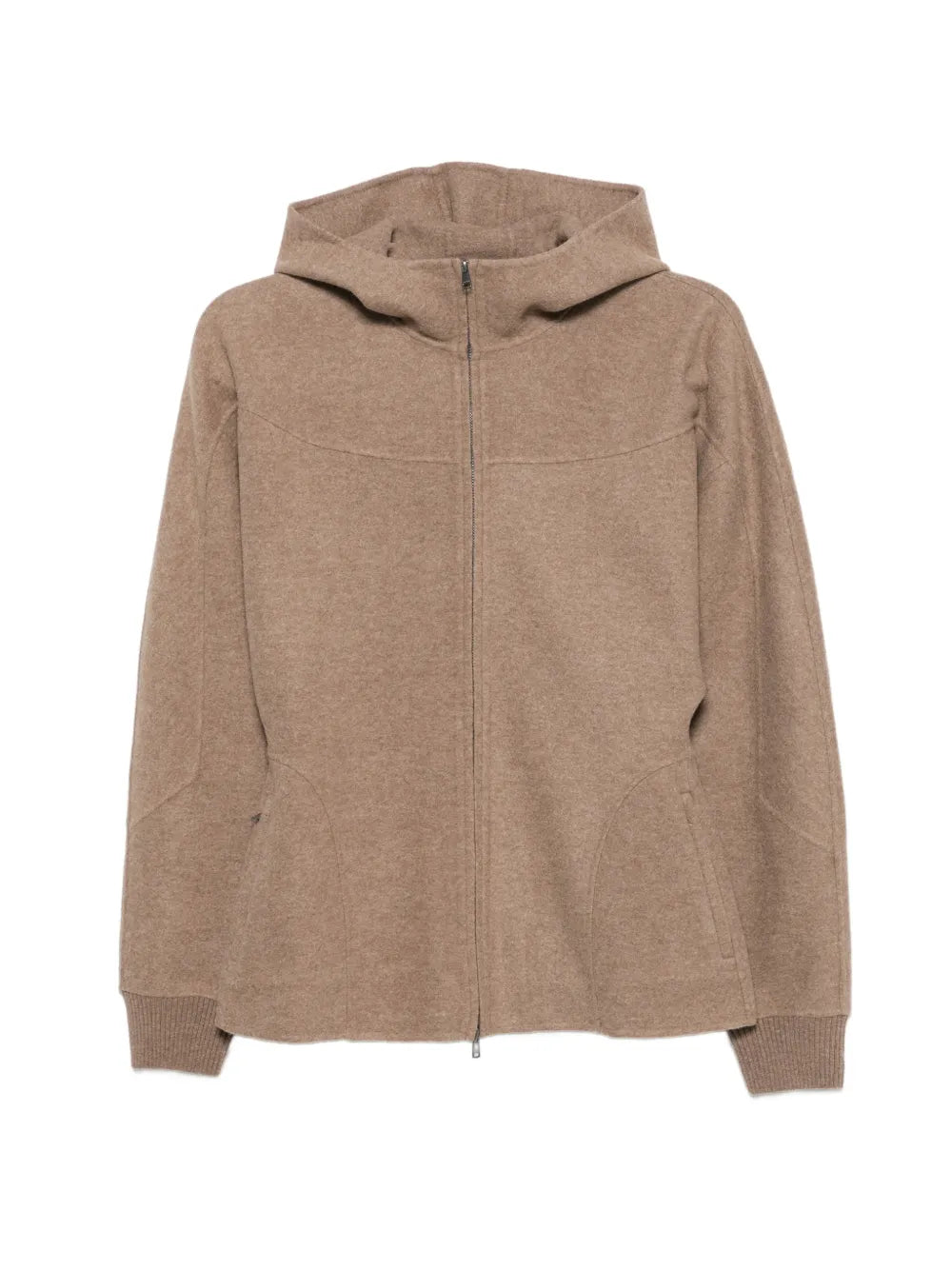 MAX MARA FELPA CAPPUCCIO  ZIP CACHA SCURO