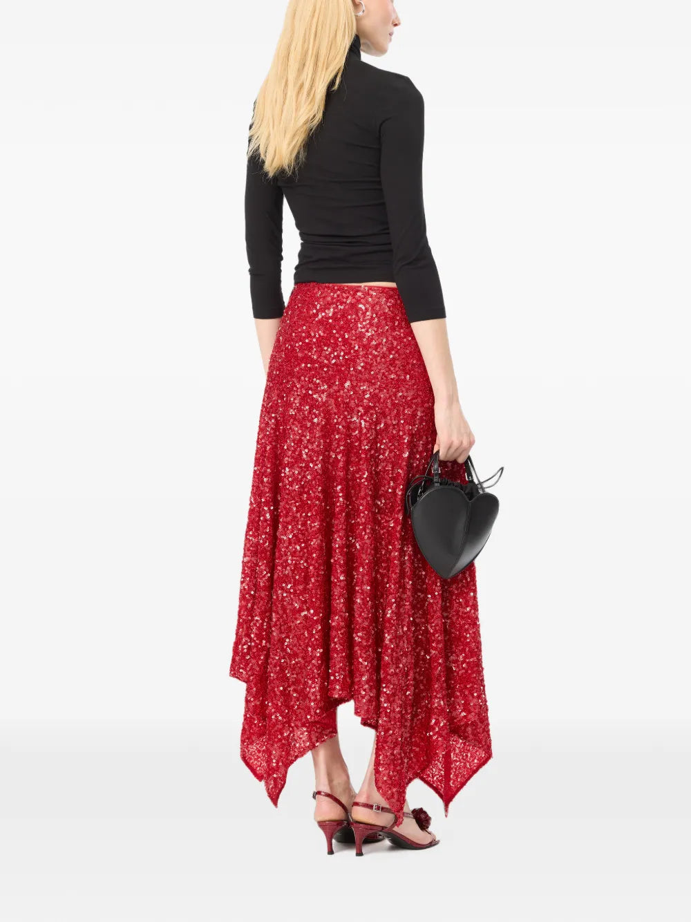 ROTATE GONNA PAILLETTES RED