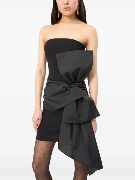 ROTATE ABITO BUSTIER FIOCCO BLACK