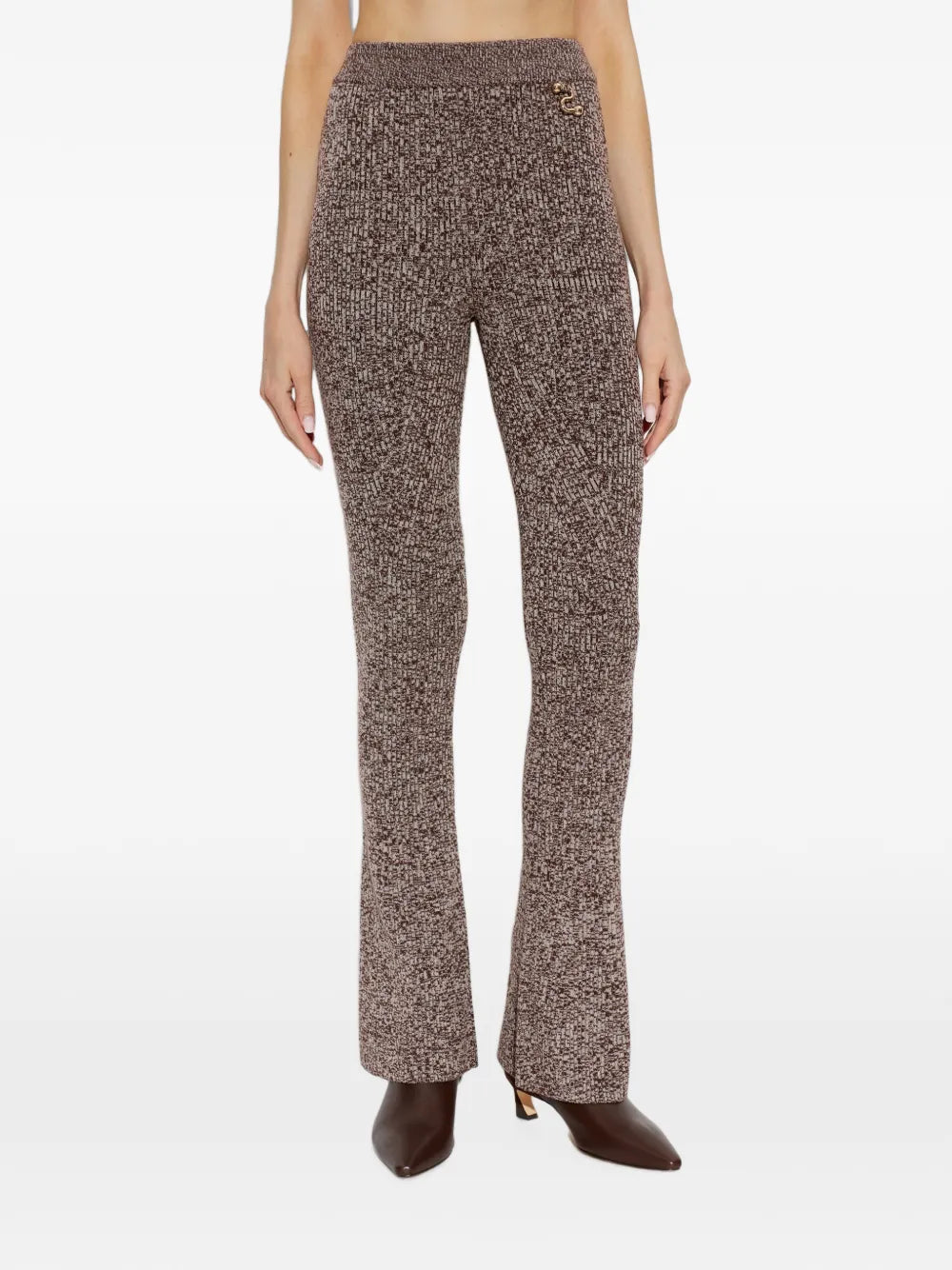 SPORTMAX PANTALONE VELO CANAPA CIOCCOLATO
