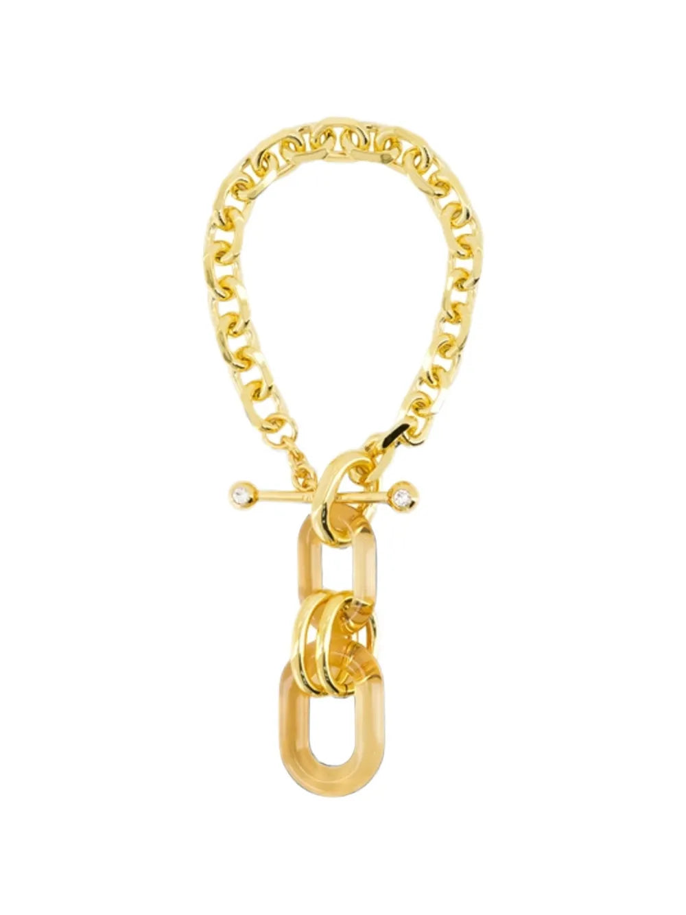 RABANNE COLLANA CIONDOLO GOLD  OCRE