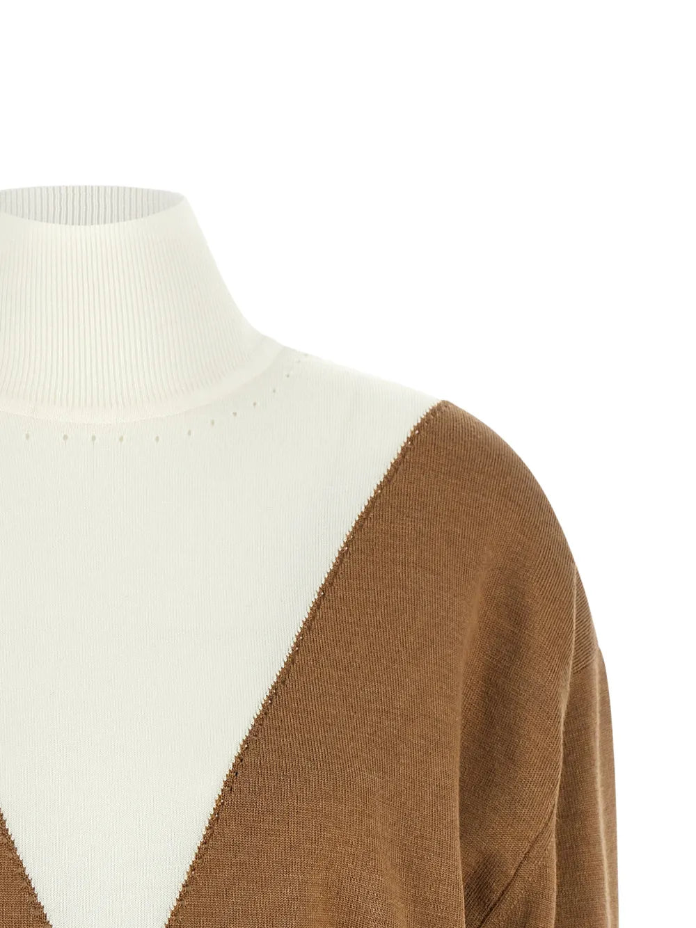 RABANNE MAGLIONE CON INSERTO CAMEL WHITE
