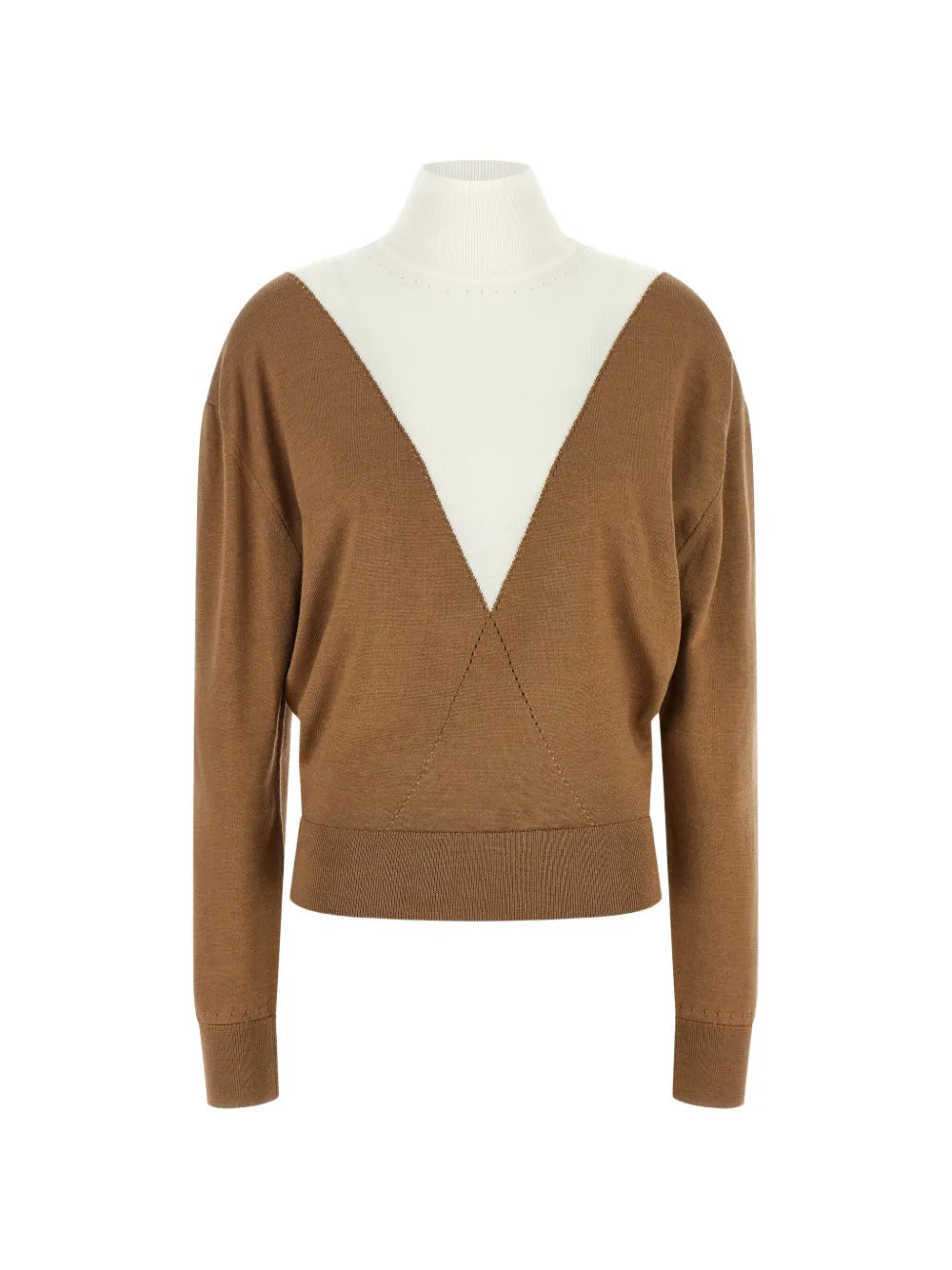 RABANNE MAGLIONE CON INSERTO CAMEL WHITE
